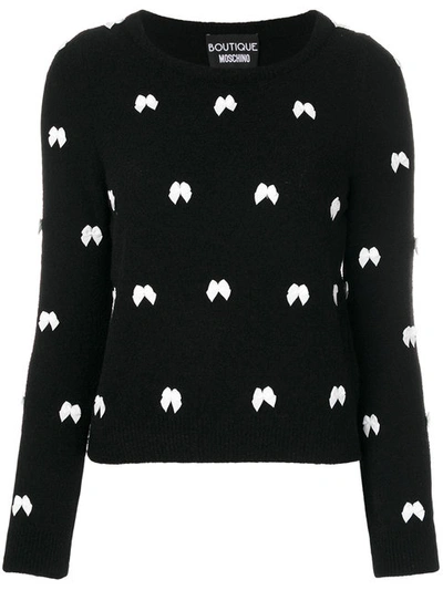 Boutique Moschino Bow Pattern Sweater In Black