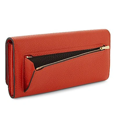 Shop Mulberry Grained Leather Continental Wallet In Fiery Red