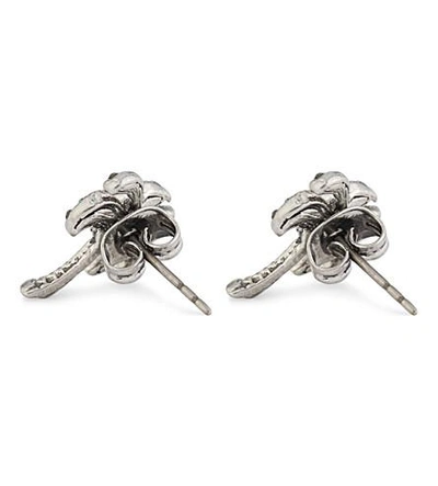 Shop Marc Jacobs Palm Tree Stud Earrings In Antique Silver