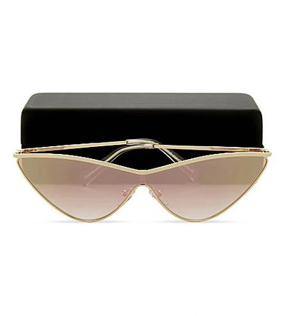 Shop Le Specs The Fugitive Cat Eye-frame Sunglasses In Bright Gold