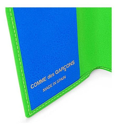 Shop Comme Des Garçons Super Flourescent Leather Card Holder In Green