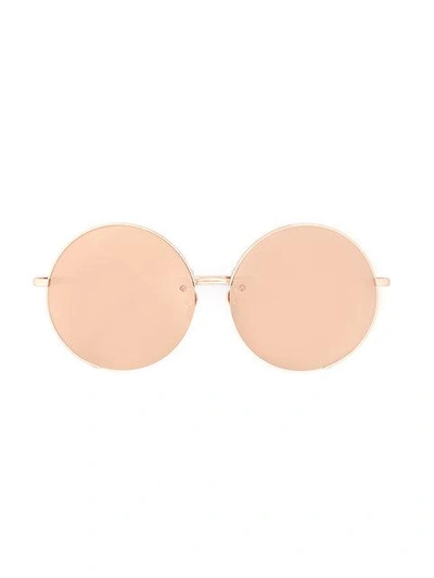 Shop Linda Farrow Round Sunglasses - Metallic