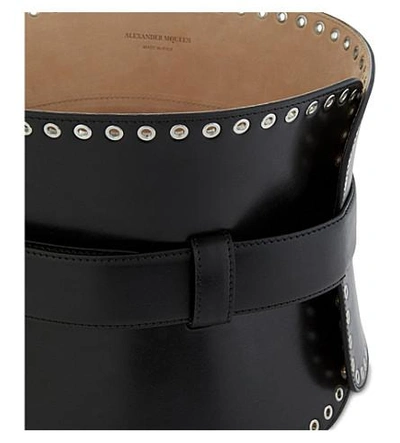 Shop Alexander Mcqueen Corset Leather Belt In Black