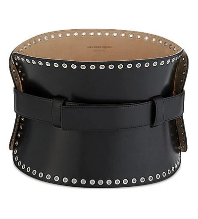 Shop Alexander Mcqueen Corset Leather Belt In Black