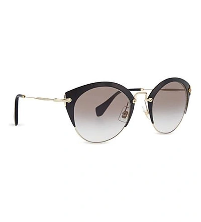 Shop Miu Miu Phantos 53rs Cat-eye Frame Sunglasses In Black