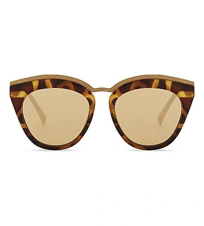 Shop Le Specs Eye Slay Cat-eye Sunglasses In Milky Tort