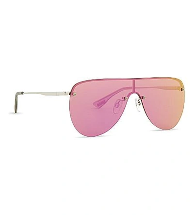 Shop Le Specs The King Aviator Sunglasses In Silver