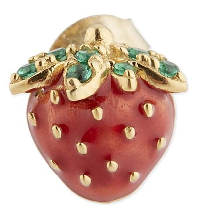 Shop Marc Jacobs Strawberry Stud Earring In Red