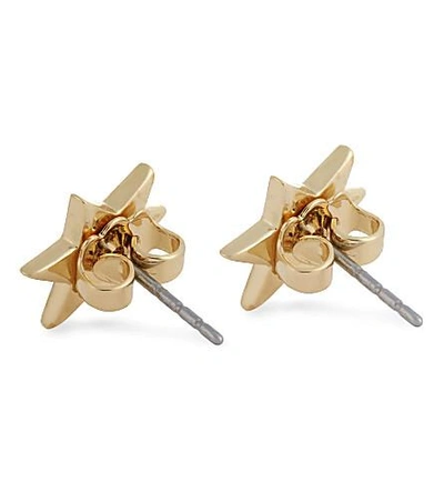 Shop Rebecca Minkoff Pow Stud Earrings In Gold/crystal