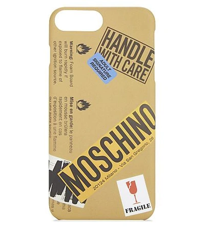 Shop Moschino Packaging Iphone 7 Plus Case In Sand