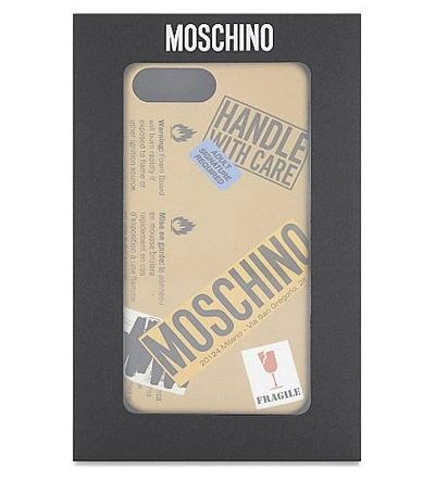 Shop Moschino Packaging Iphone 7 Plus Case In Sand