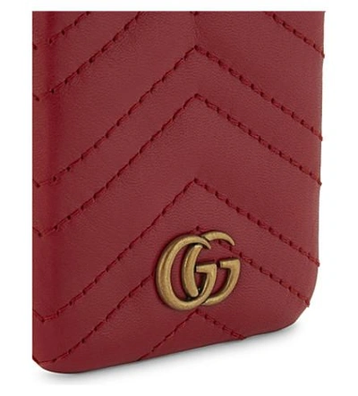 Shop Gucci Gg Marmont Leather Iphone 7 Clip On Case In Red