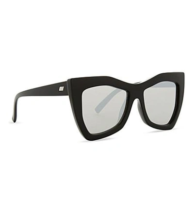 Shop Le Specs Kick It Square-frame Sunglasses In Black