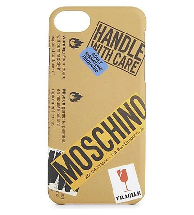 Shop Moschino Packaging Iphone 7 Case In Sand
