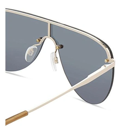 Shop Le Specs The King Aviator Sunglasses In Rose Gold
