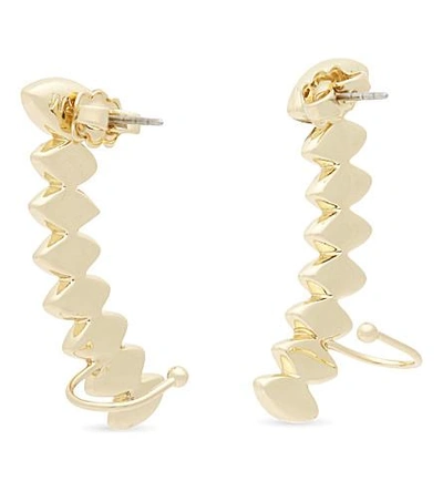Shop Rebecca Minkoff Stacked Crystal Ear Climber Earrings In Gold/true Multi