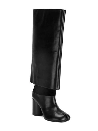 Shop Maison Margiela Oversized Long Tabi Boots In Black