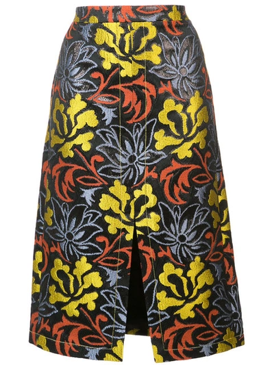 Derek Lam Floral Brocade Pencil Skirt, Multi Pattern