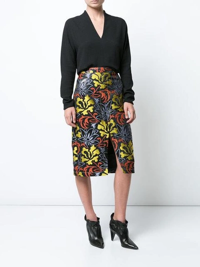 Derek Lam Floral Brocade Pencil Skirt, Multi Pattern | ModeSens