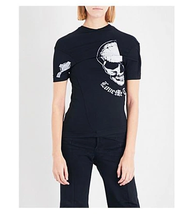 Shop Vetements Emo Graphic-print Stretch-jersey T-shirt In Black