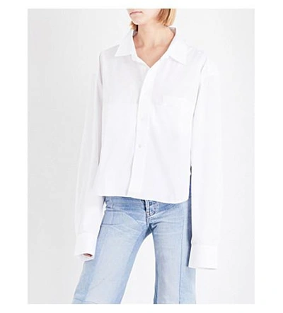 Shop Vetements Social Worker Cotton-poplin Shirt In White