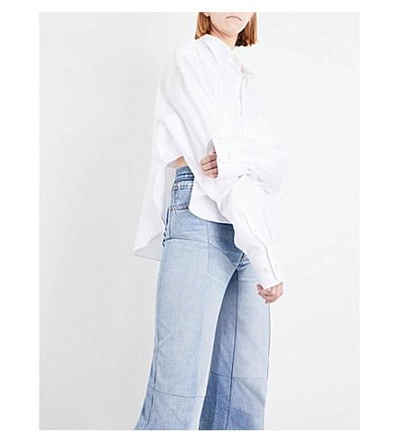 Shop Vetements Social Worker Cotton-poplin Shirt In White