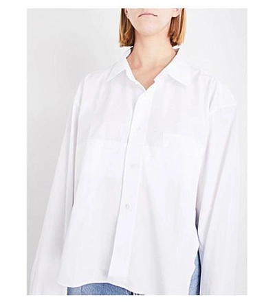 Shop Vetements Social Worker Cotton-poplin Shirt In White