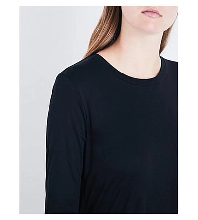 Shop Miharayasuhiro Pleated-back Jersey And Poplin Shirt In Black