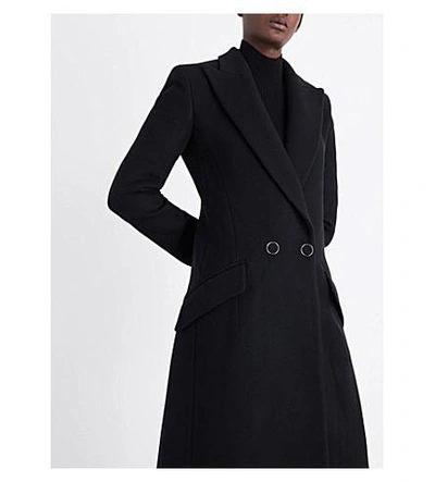 Shop Mugler Double-breasted Wool Coat In Black
