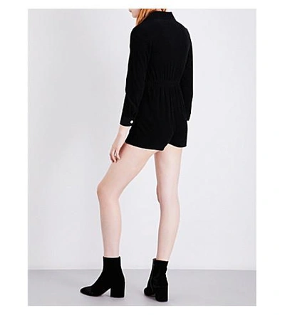 Shop Alexa Chung Zip-detailed Corduroy Jumpsuit In Black