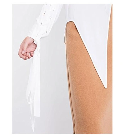 Shop Jw Anderson Lace-up Crepe Shirt In White