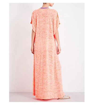 Shop Pitusa Abaya Cotton-blend Dress In Coral