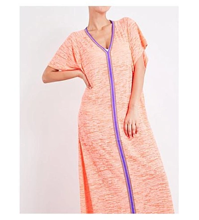 Shop Pitusa Abaya Cotton-blend Dress In Coral