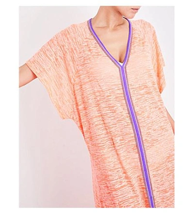 Shop Pitusa Abaya Cotton-blend Dress In Coral