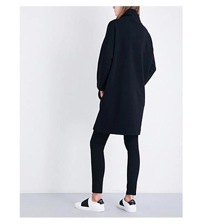 Shop Kenzo Hooded Cotton-jersey Dress In Black