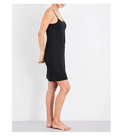 Shop Sunspel Superfine Cotton-jersey Slip Dress In Black