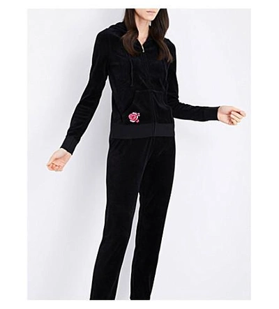 Shop Juicy Couture Zuma Velour Track Pants In Black