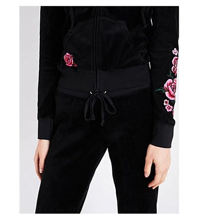 Shop Juicy Couture Zuma Velour Track Pants In Black