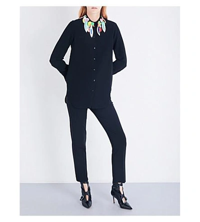 Shop Christopher Kane Embellished Crepe Shirt In Black