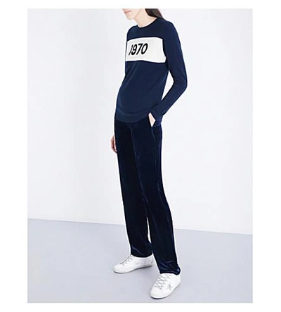 Shop Bella Freud 1970 Cashmere Sweater In Navy