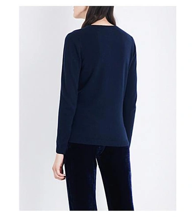 Shop Bella Freud 1970 Cashmere Sweater In Navy