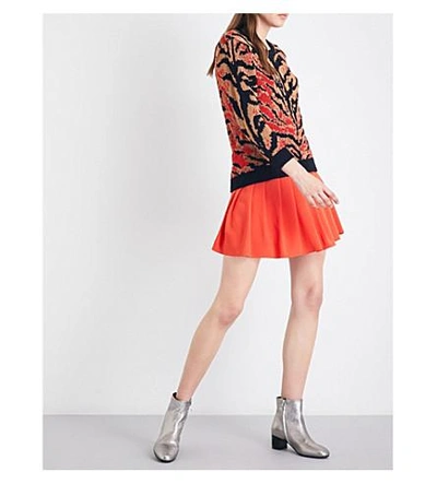 Shop Claudie Pierlot Sally Crepe Mini Skirt In Orange