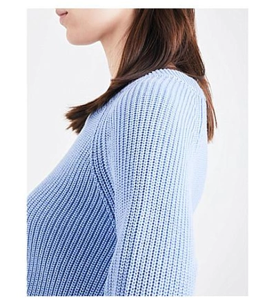 Shop Claudie Pierlot Matelot Tie-side Cotton-blend Sweater In Glacier