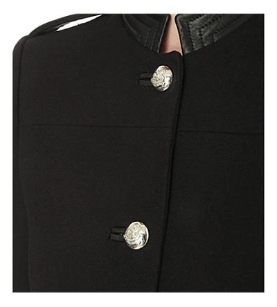 Shop Claudie Pierlot Girl Wool-blend Twill Coat In Noir