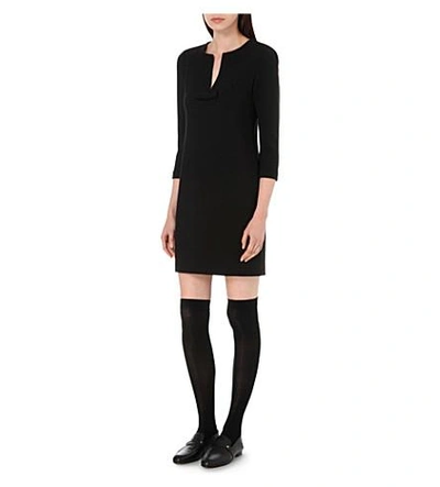 Shop Claudie Pierlot Ringo Stretch-crepe Dress In Noir