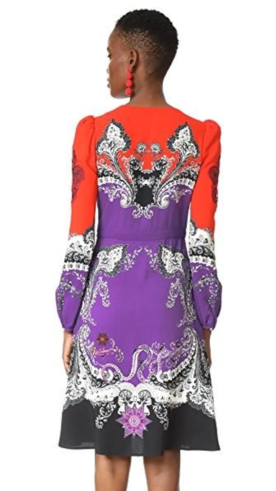 Shop Roberto Cavalli Printed Dress In Viola/rosso