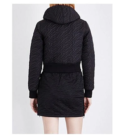 Shop Boy London Hooded Cropped Quilted Jacket In Black