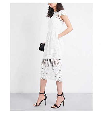 Shop Ted Baker Emilia Geometric Lace Dress In White