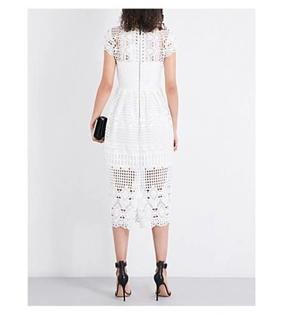 Shop Ted Baker Emilia Geometric Lace Dress In White