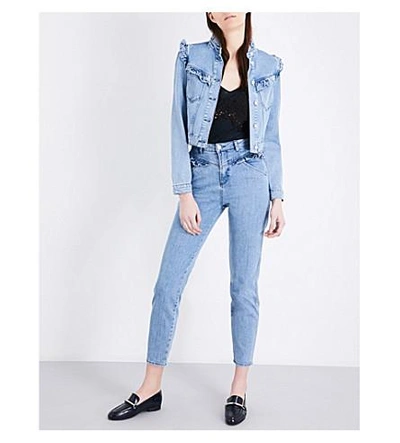 Shop Claudie Pierlot Vahina Stretch-denim Jacket In Jean